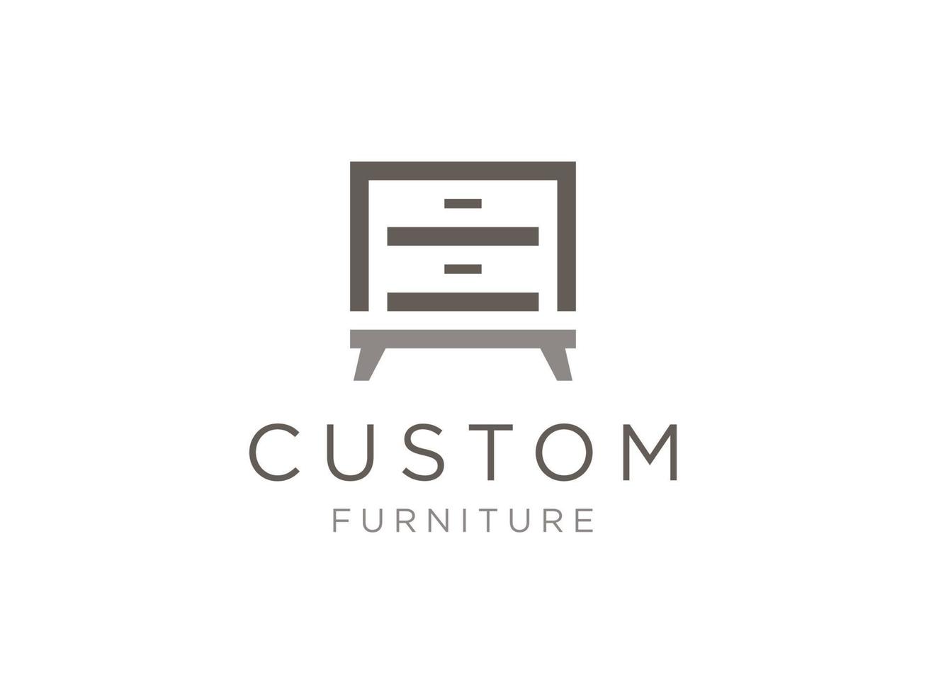 lettre n avec inspiration de conception de logo de concept de meubles en bois vecteur