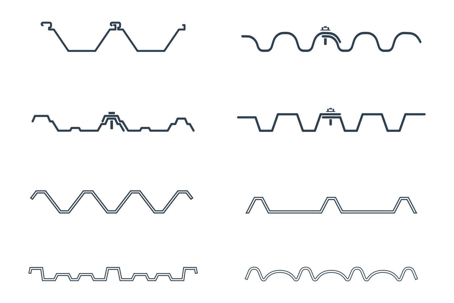 section de l'ensemble d'icônes de feuille de toit, illustration vectorielle vecteur