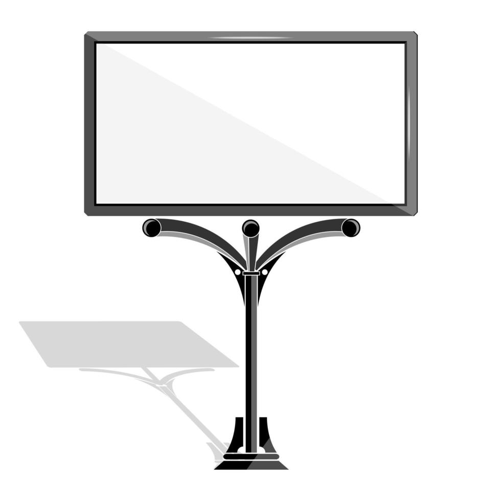 vue de face d'un panneau publicitaire vierge de style moderne, illustration vectorielle vecteur