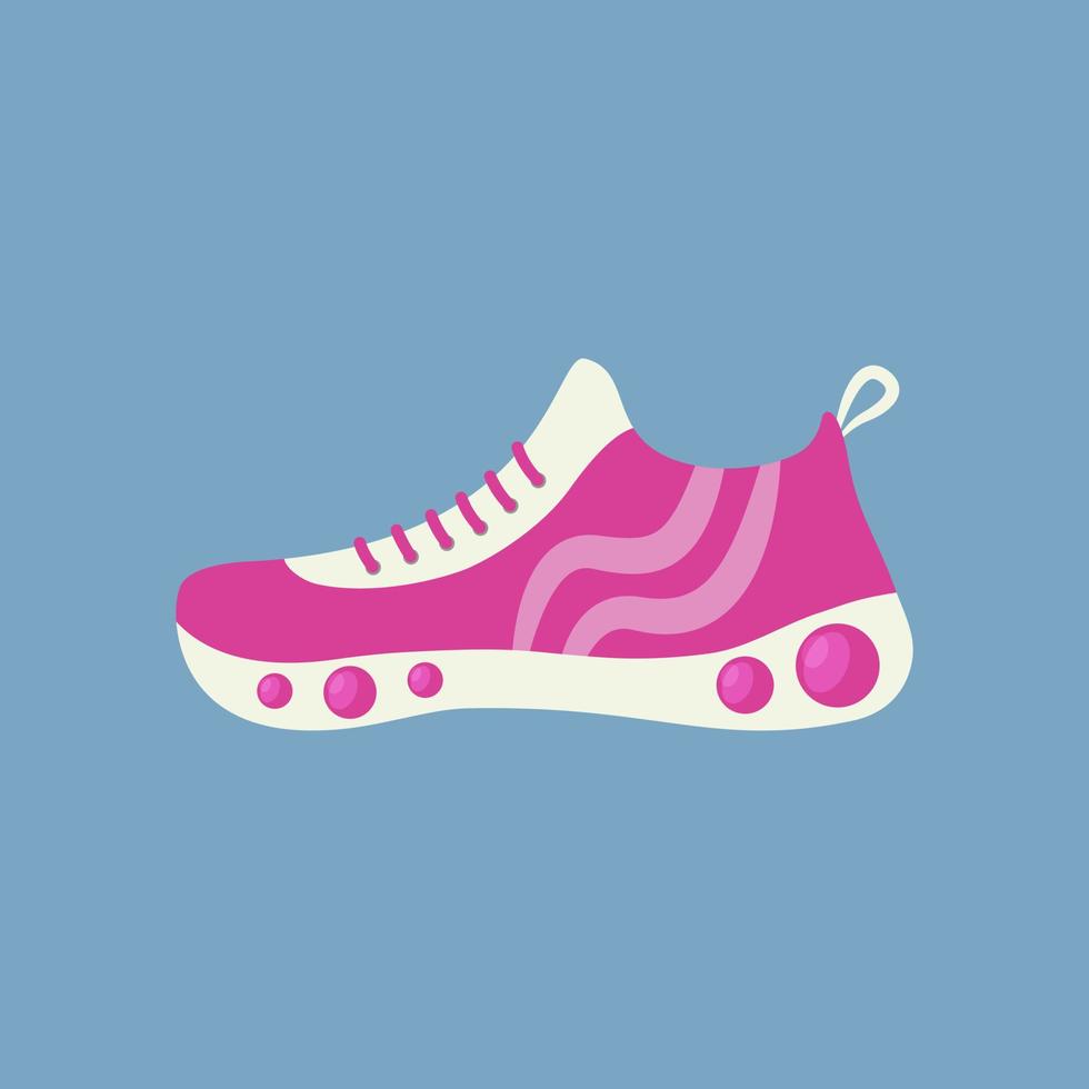 baskets isolées. chaussures de sport roses pour femmes. chaussures pour le fitness et l'activité quotidienne. illustration vectorielle objet plat vecteur