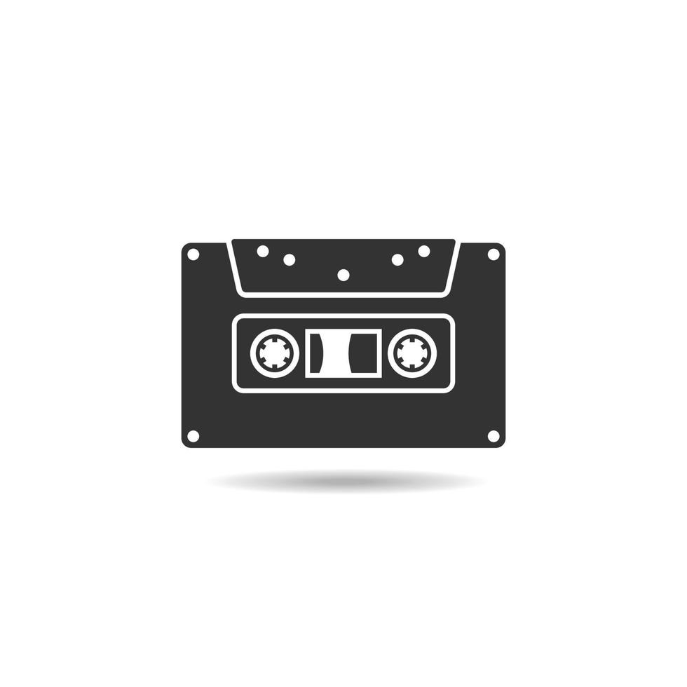 icône de cassette. logo cassette rétro. illustration vectorielle de cassette. symbole de la musique vintage. vecteur