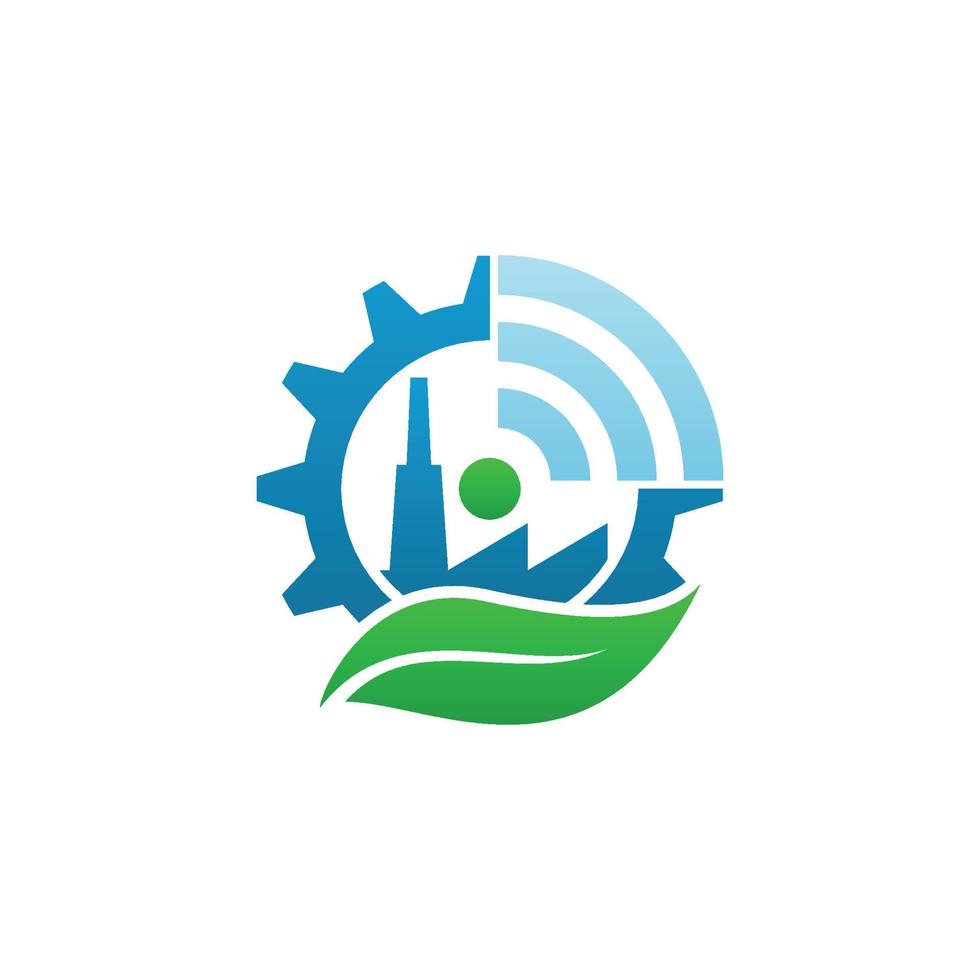 logo de l'industrie intelligente. icône de l'industrie sans fil. illustration vectorielle de l'industrie vecteur