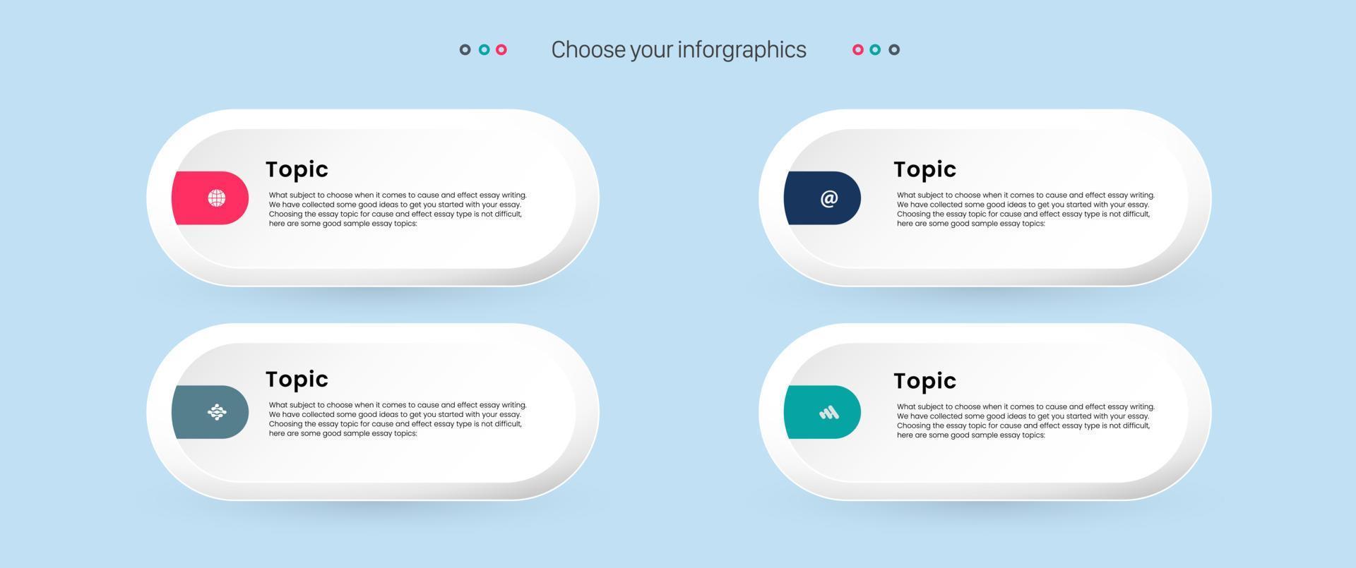 étapes ou options du diagramme de processus infographique avec panneaux bleus et jaunes. modèle d'infographie avec 6 options ou étapes, modèle d'entreprise pour les objets de présentation vecteur