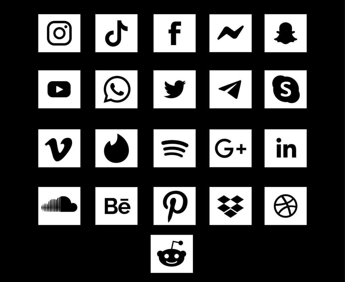 collection logo de médias sociaux symbole abstrait conception illustration vectorielle vecteur