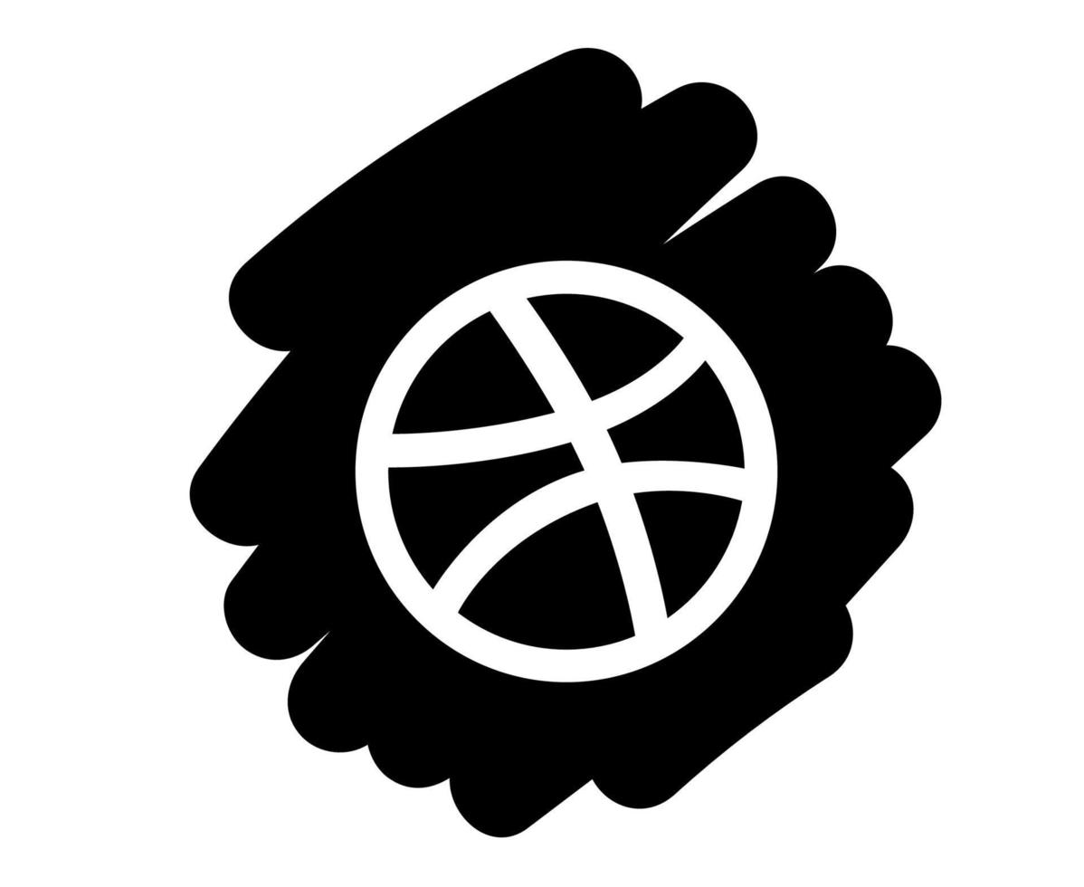 dribbble icône de médias sociaux logo symbole conception illustration vectorielle vecteur