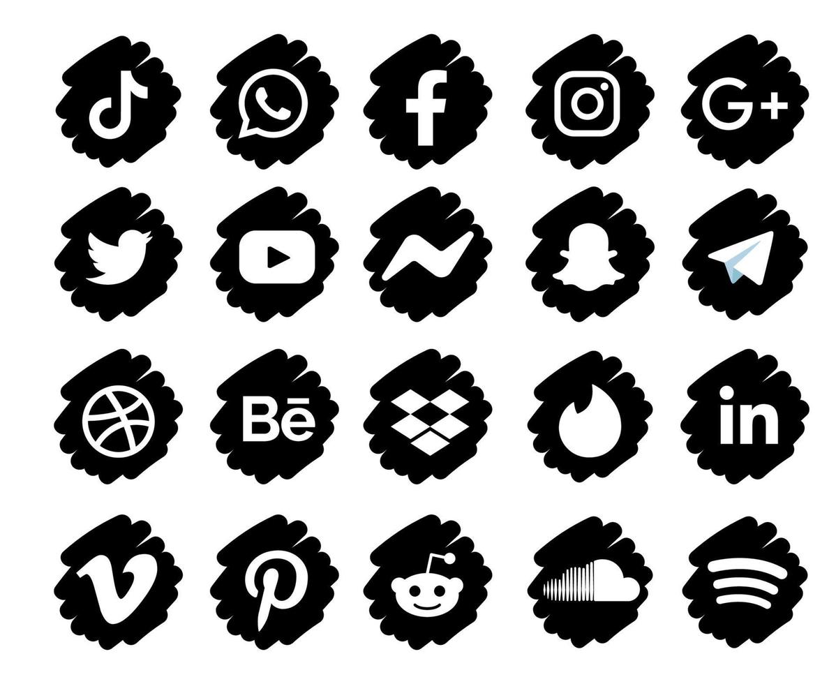 collection symbole d'icône de médias sociaux conception abstraite illustration vectorielle vecteur