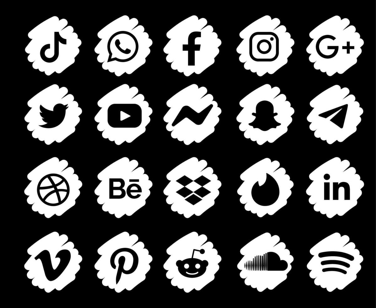 collection icône de médias sociaux symbole abstrait conception illustration vectorielle vecteur