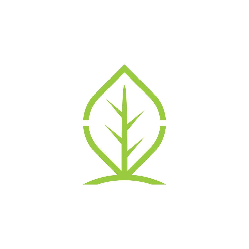 conception d'illustration de modèle de logo vectoriel d'icône de feuille verte.