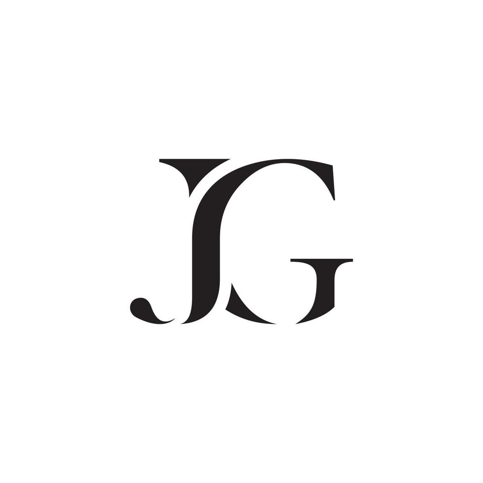 vecteur de conception de logo de lettre jg ou gj.