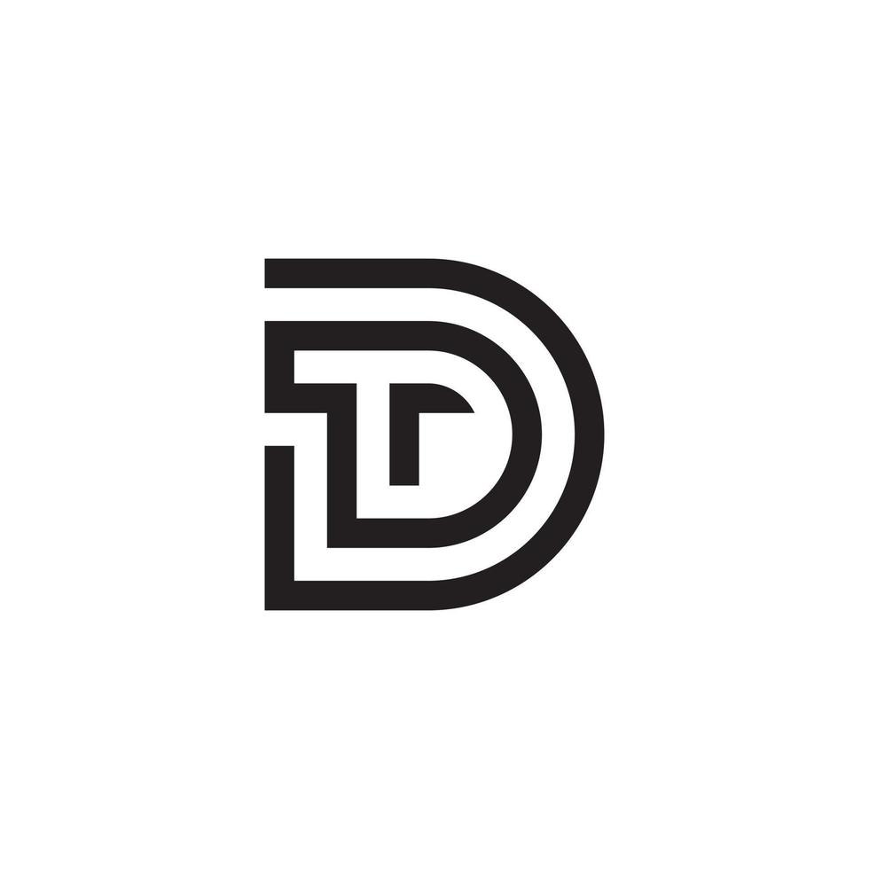 vecteur de conception de logo de lettre td ou dt