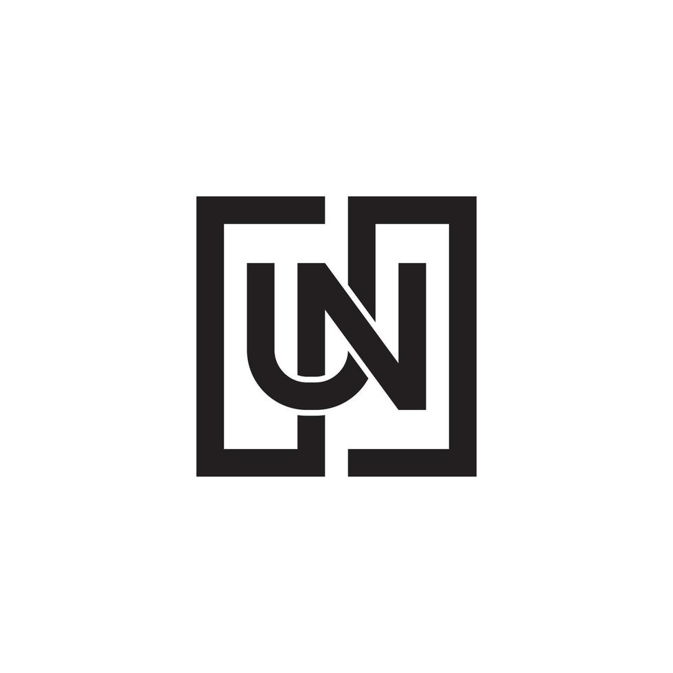vecteur de conception de logo de lettre initiale un ou nu.