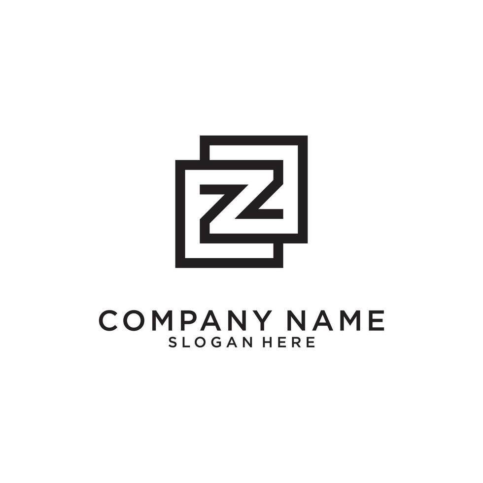 vecteur de conception de logo monogramme lettre z ou zz.