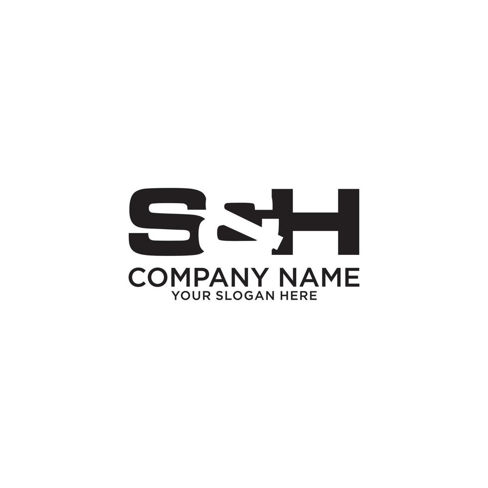 monogramme de conception de logo initial sh ou hs isolé. vecteur