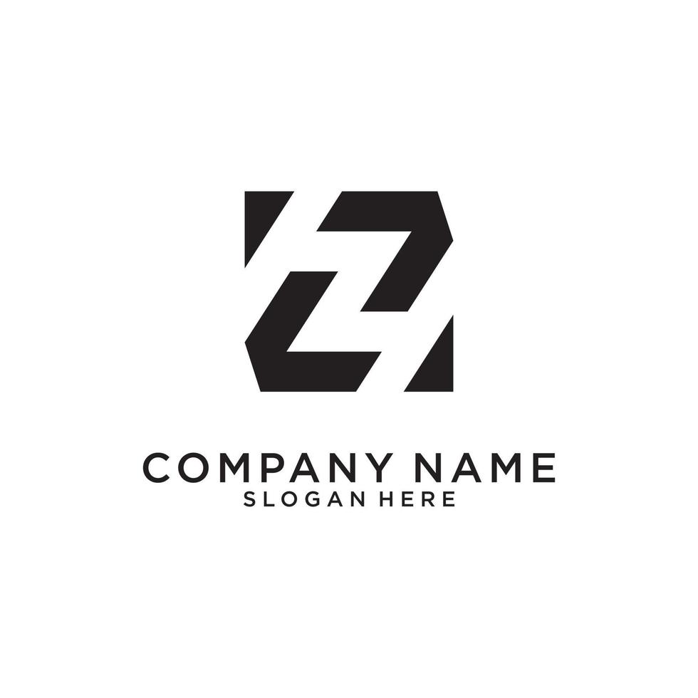 vecteur de conception de logo monogramme lettre z ou zz.