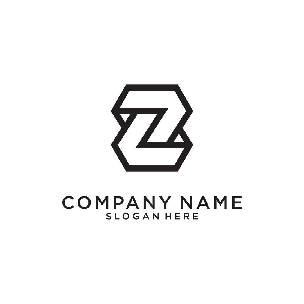 vecteur de conception de logo monogramme lettre z ou zz.