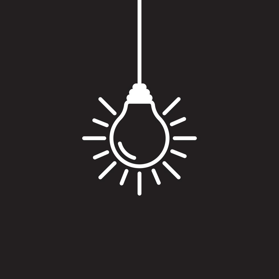 vecteur d'icône de ligne d'ampoule, signe d'idée, solution, concept de pensée. lampe électrique d'éclairage. électricité.