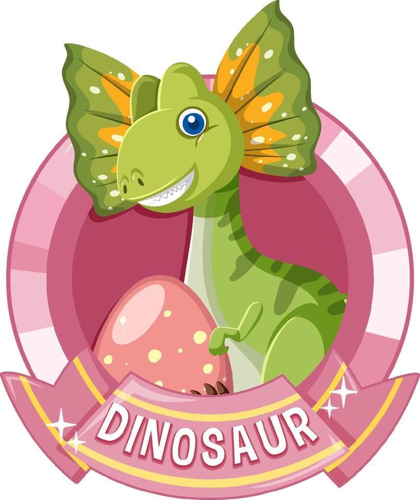 insigne de dessin animé mignon dinosaure vecteur