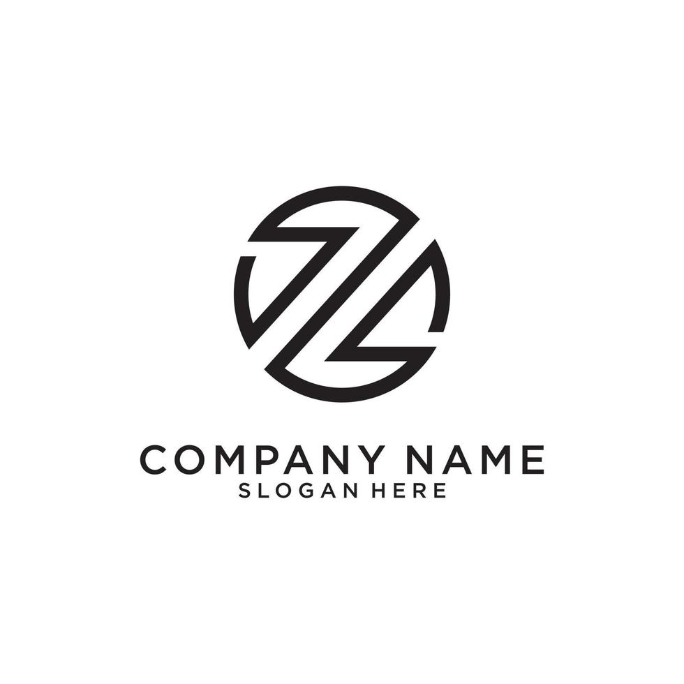 vecteur de conception de logo monogramme lettre z ou zz.