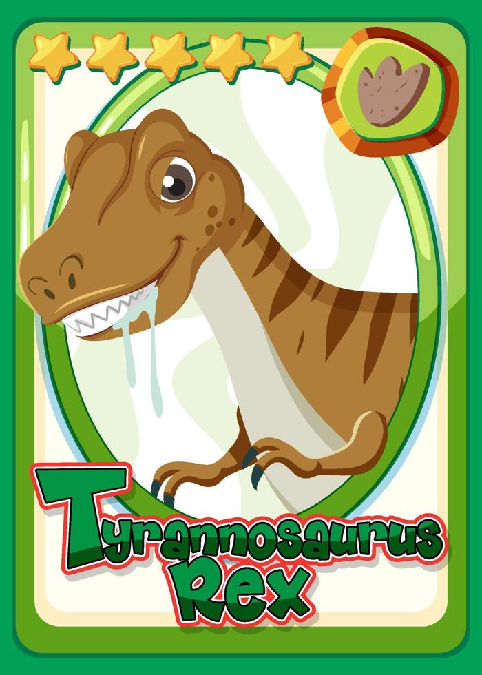 carte de personnage de dessin animé tyrannosaurus rex vecteur