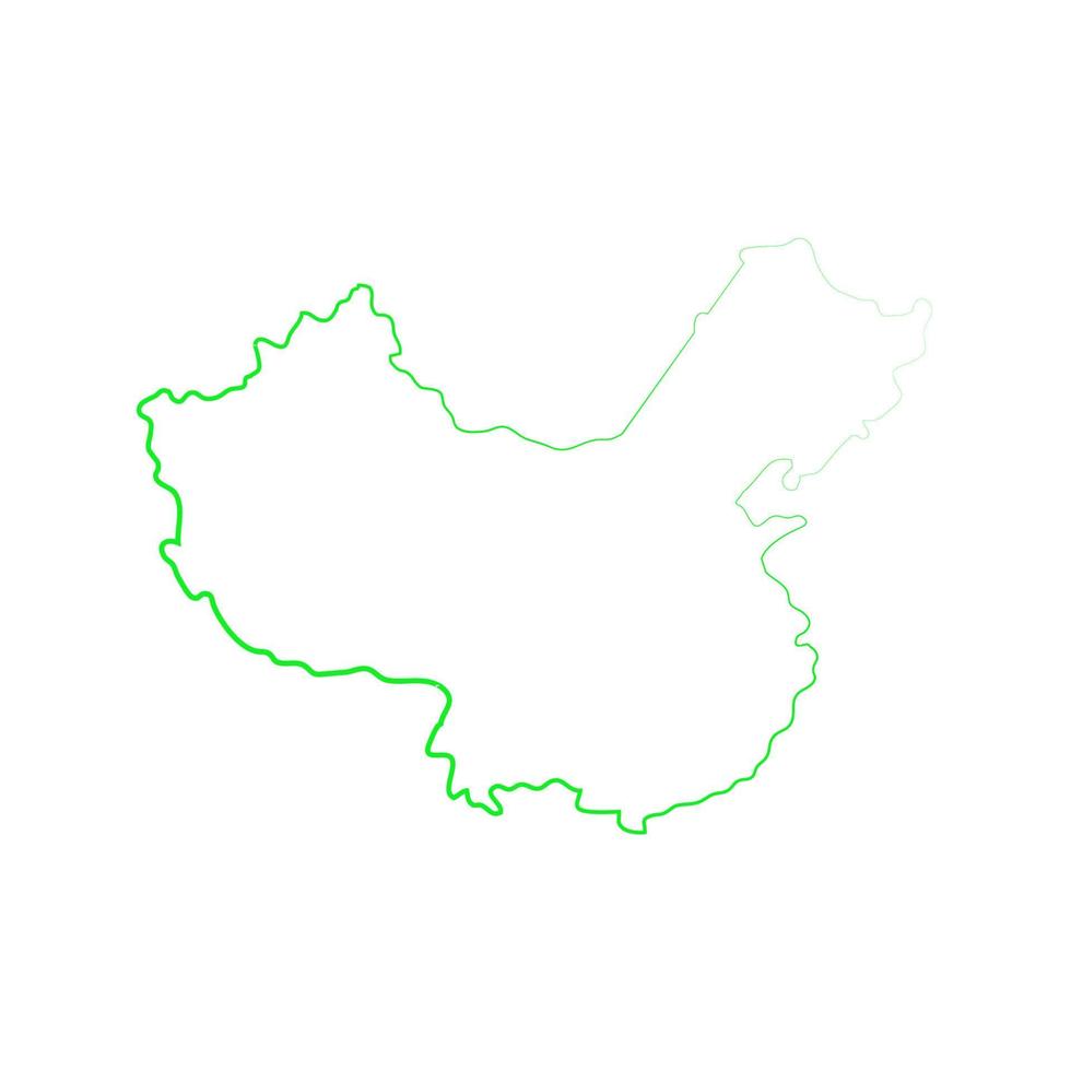 carte de la Chine sur fond blanc vecteur