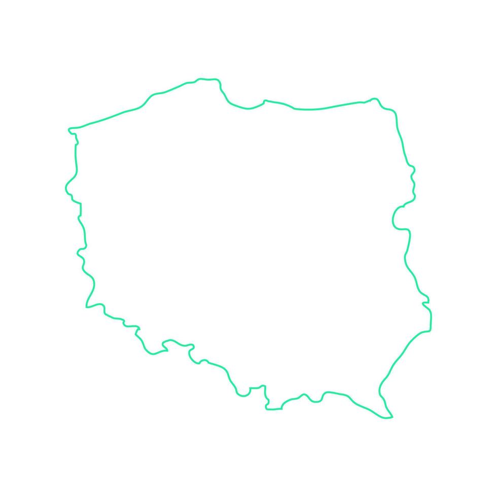 carte de la pologne sur fond blanc vecteur