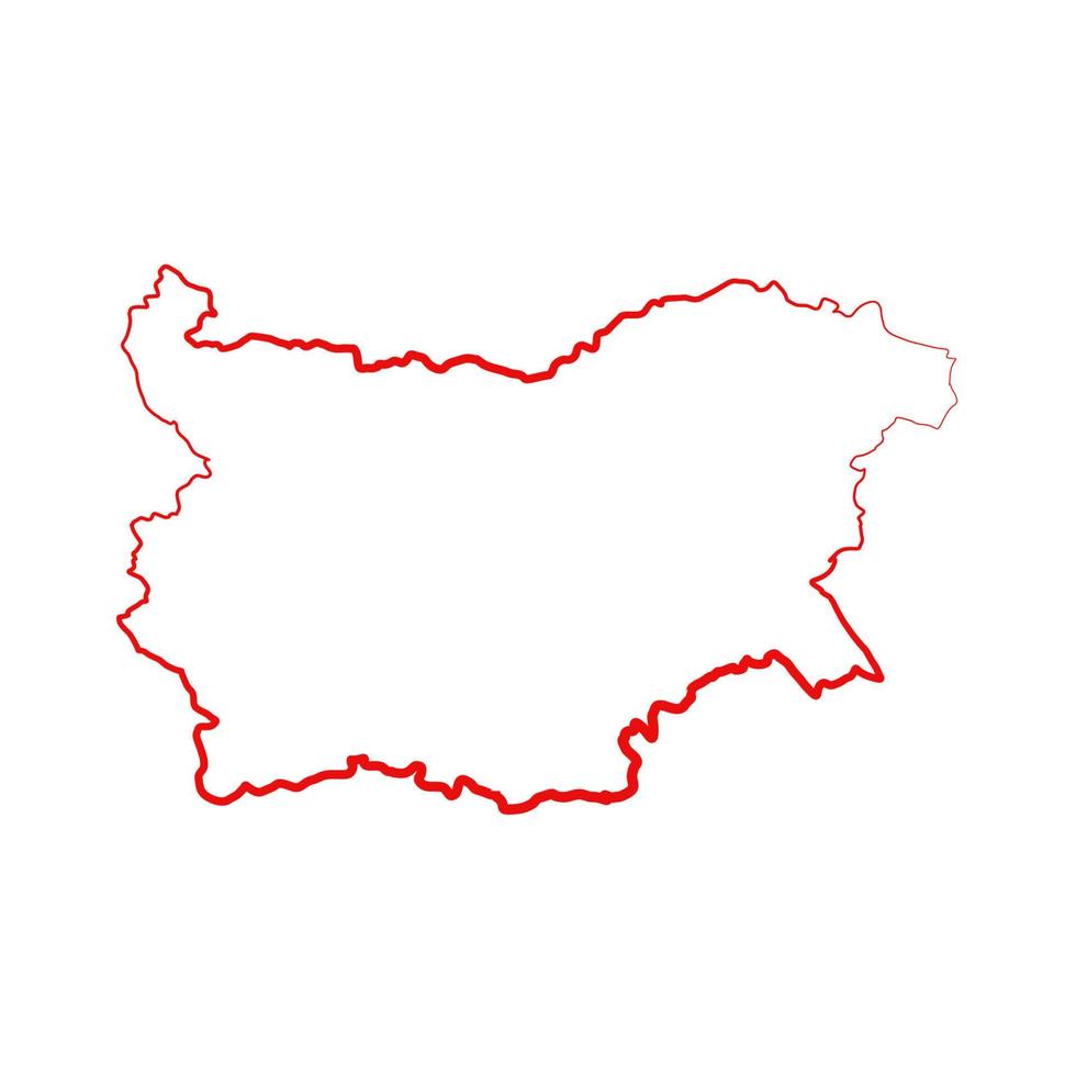 Carte de Bulgarie sur fond blanc vecteur