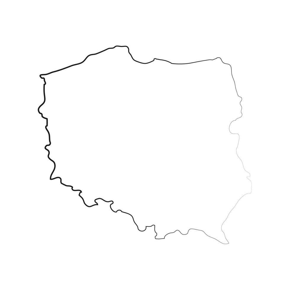 carte de la pologne sur fond blanc vecteur