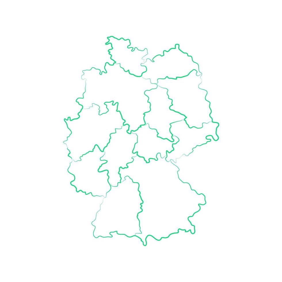 Carte de l'Allemagne avec les régions sur fond blanc vecteur