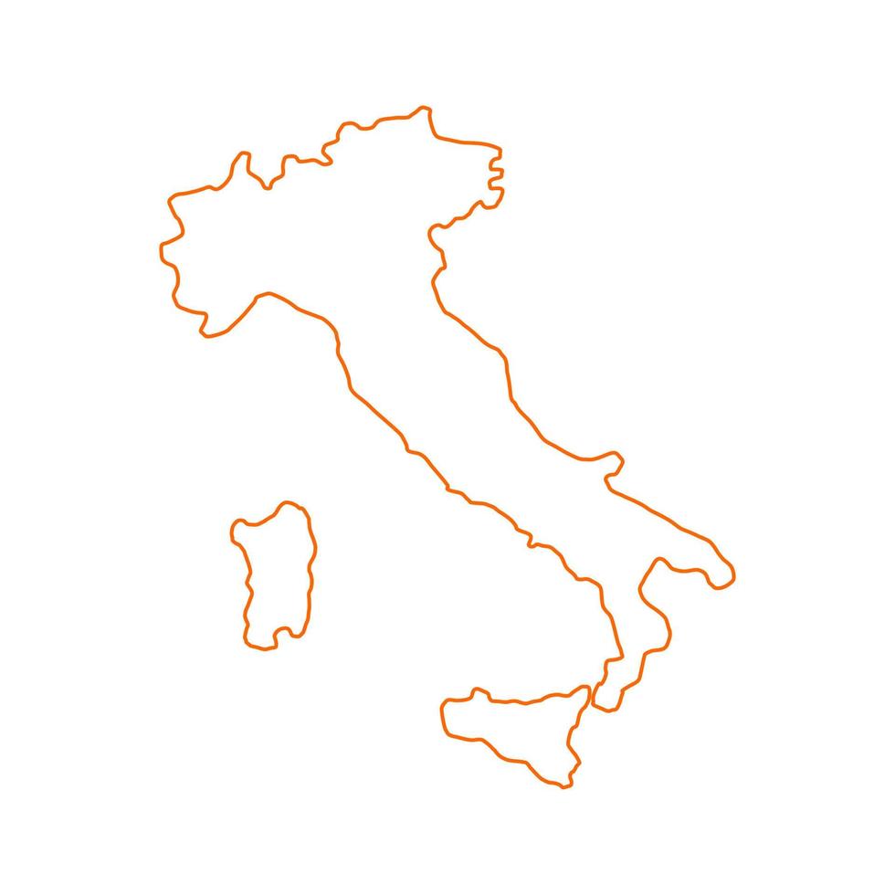 Carte de l'Italie sur fond blanc vecteur