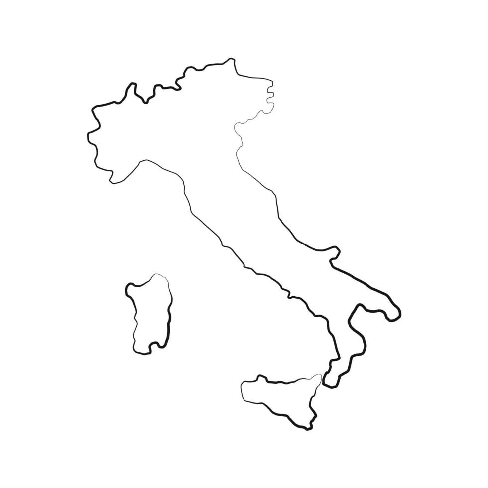 Carte de l'Italie sur fond blanc vecteur