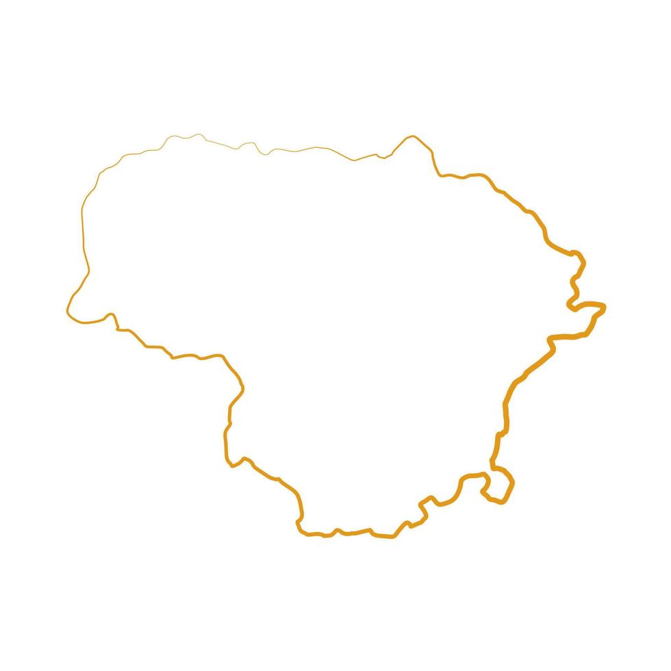 Carte de la Lituanie sur fond blanc vecteur