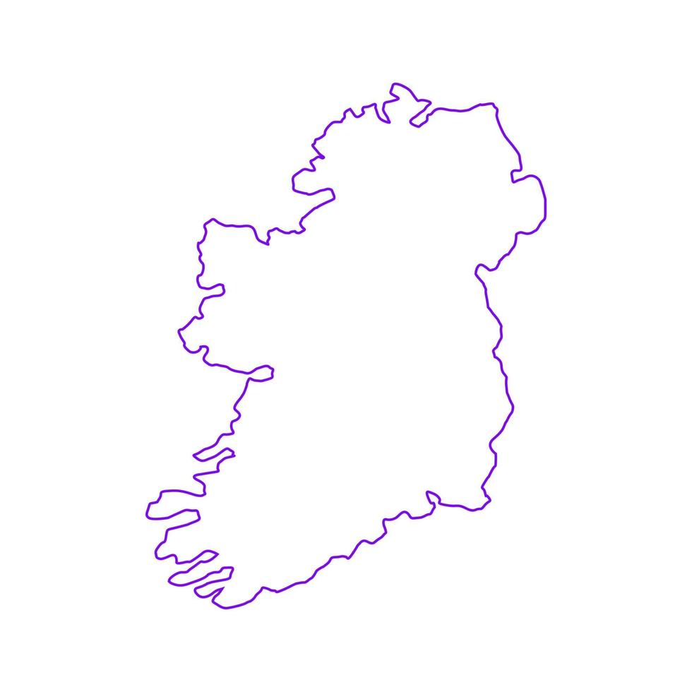 carte de l'irlande sur fond blanc vecteur