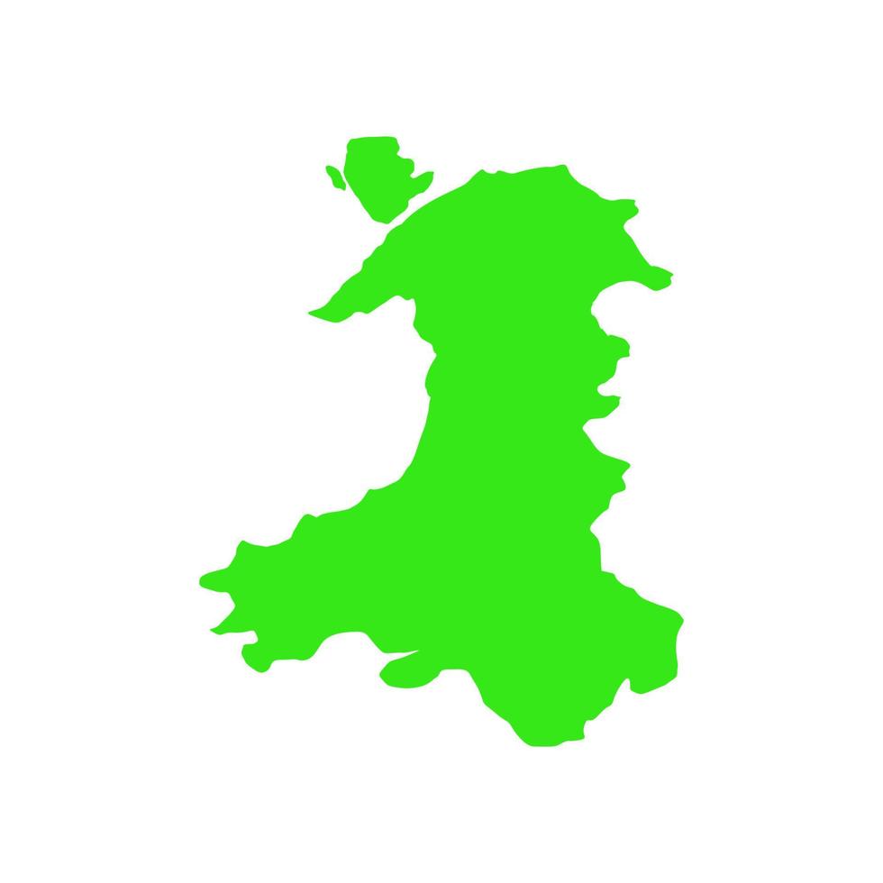 Carte du Pays de Galles sur fond blanc vecteur