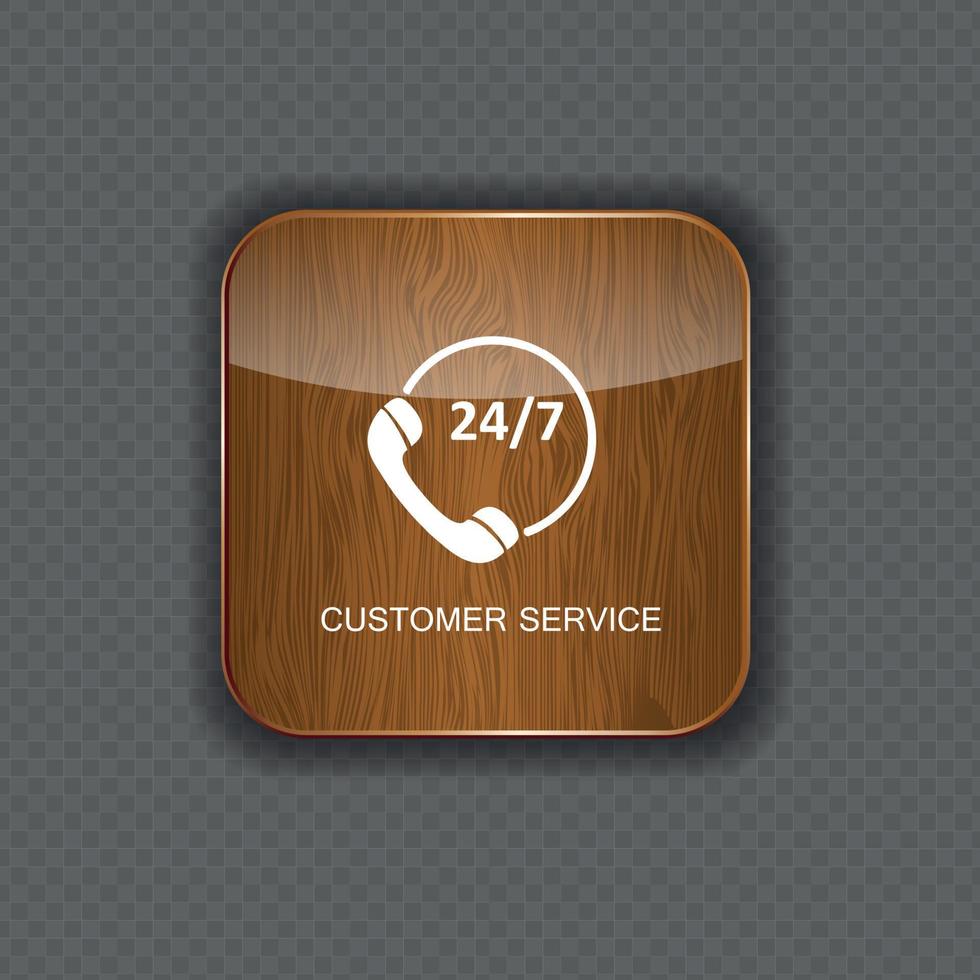 icônes d'application bois service client vecteur