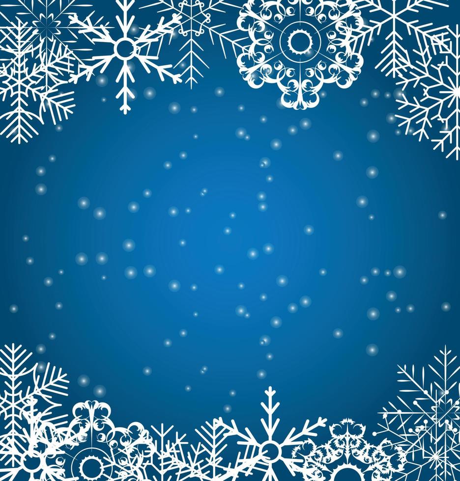 illustration vectorielle de noël flocons de neige fond vecteur