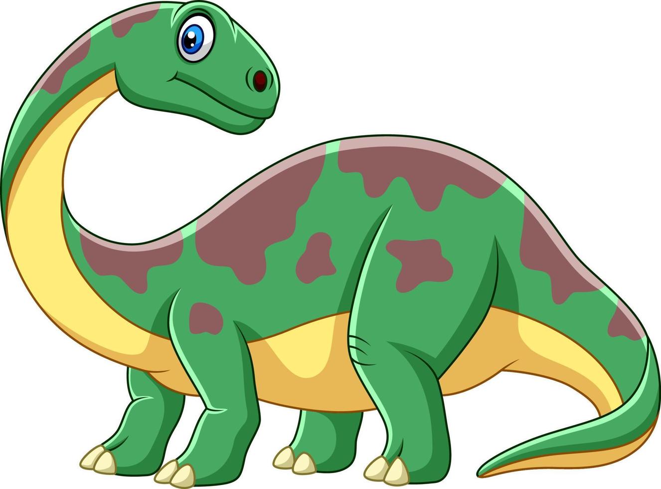 dessin animé souriant brontosaure vecteur
