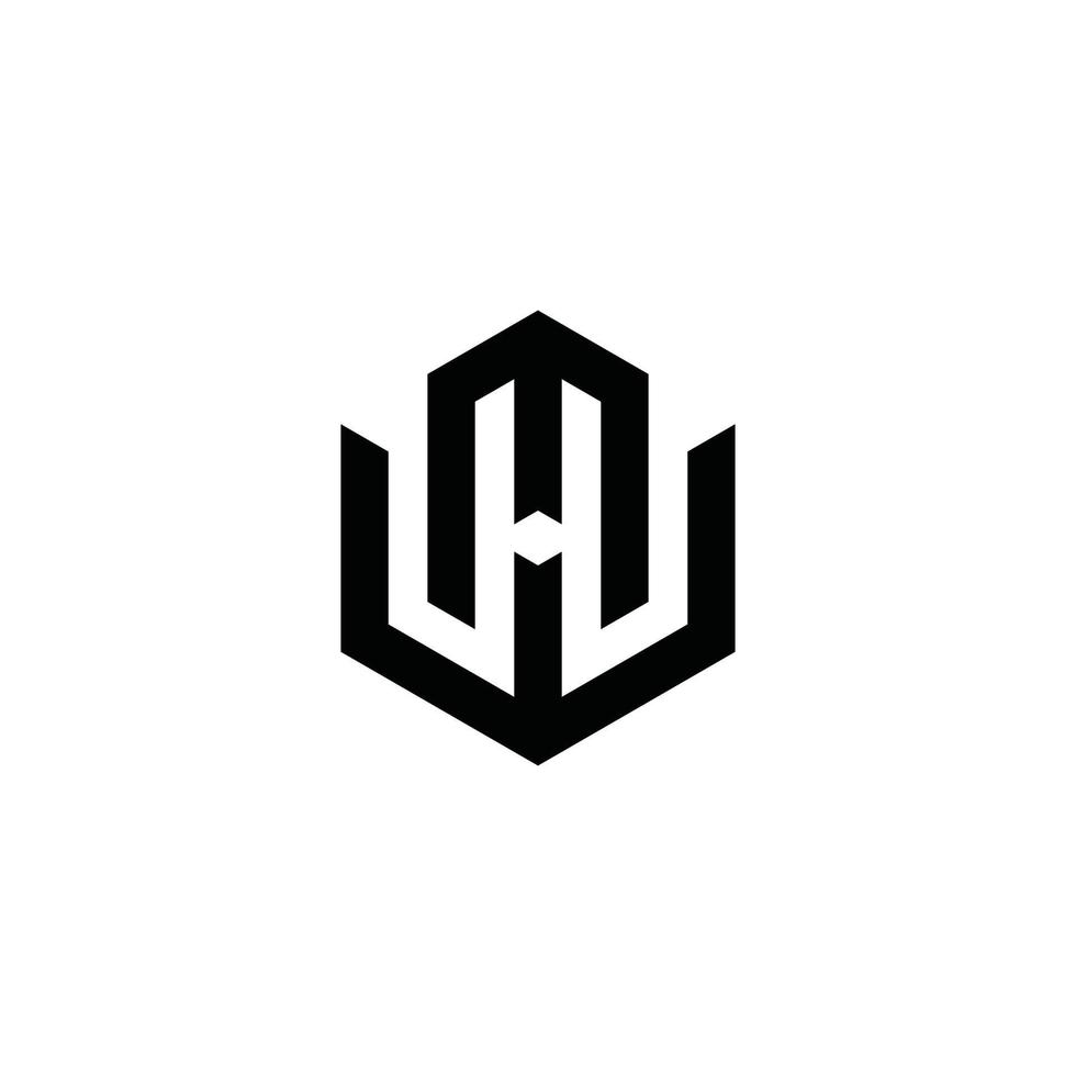 vecteur de conception de logo de lettre wm ou mw.