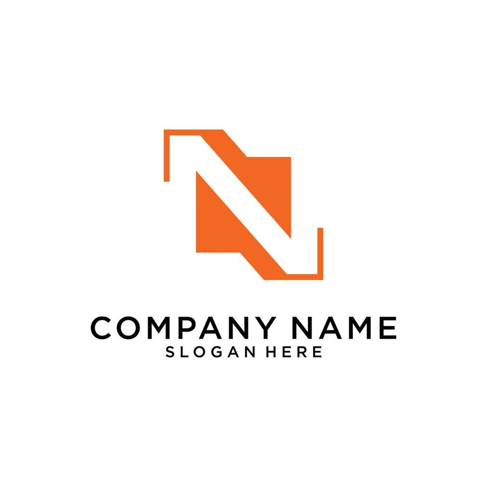 vecteur de conception de logo monogramme lettre n ou nn.