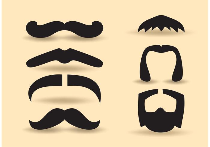 Ensemble de moustaches vecteur gratuit