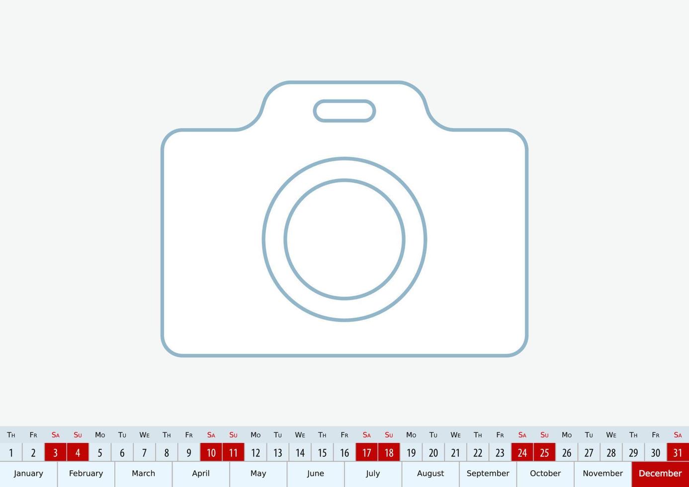 décembre 2022 pour le calendrier de bureau. modèle de vecteur. vecteur