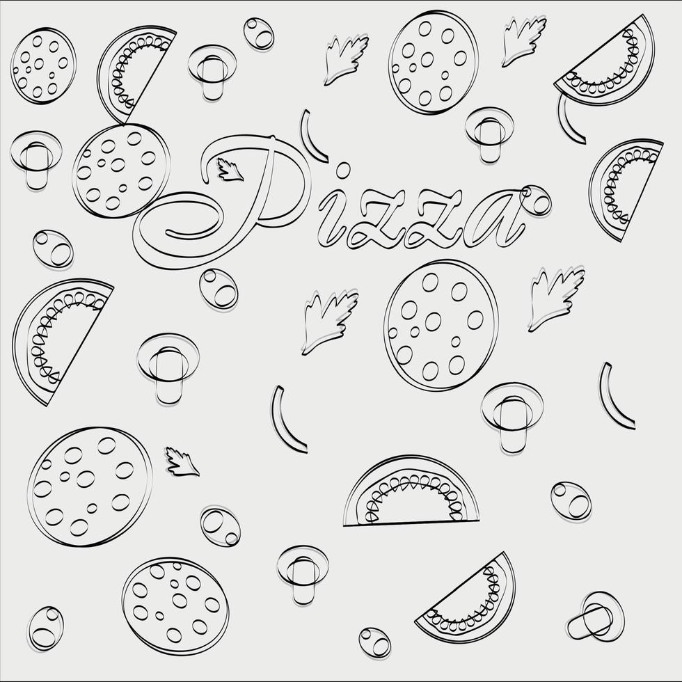 illustration vectorielle de pizza menu modèle vecteur