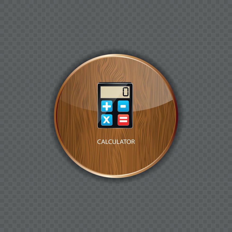 calculatrice bois application icônes illustration vectorielle vecteur