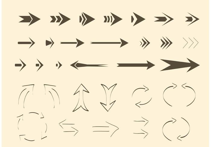 Flèches et lignes de vecteur gratuites