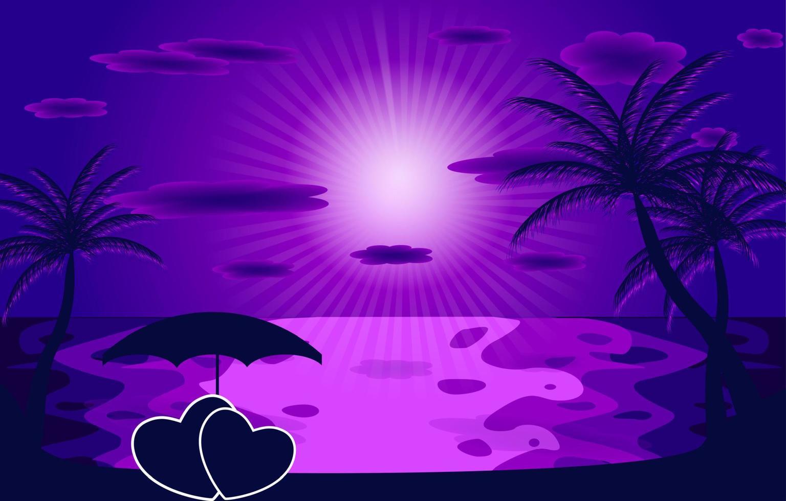 palmier au coucher du soleil. illustration vectorielle. eps 10 vecteur