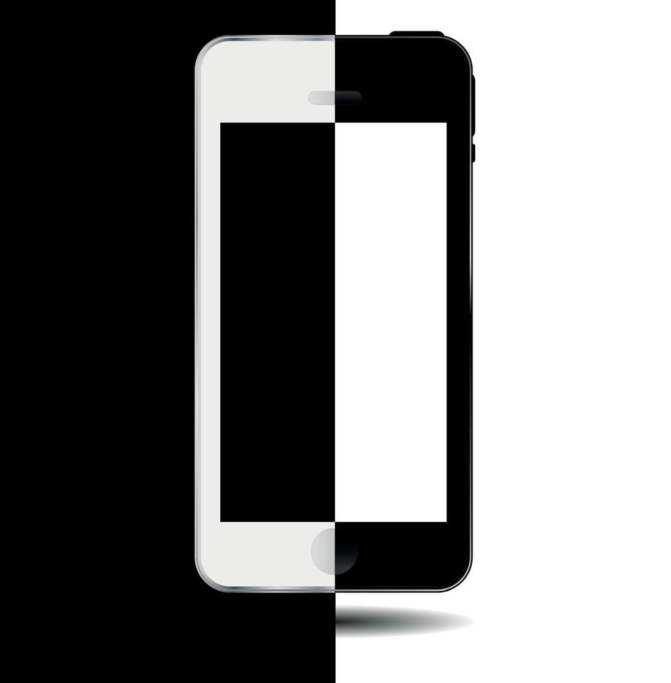 illustration vectorielle de téléphone mobile concept noir et blanc vecteur