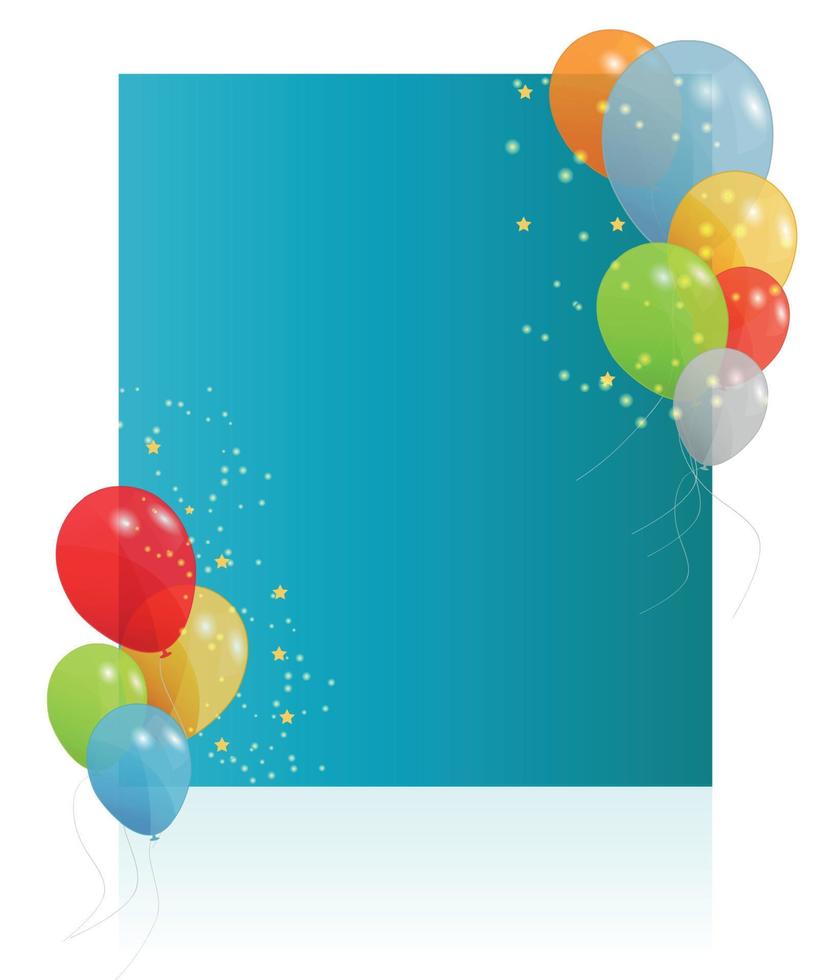 carte d'anniversaire avec des ballons colorés, illustration vectorielle vecteur