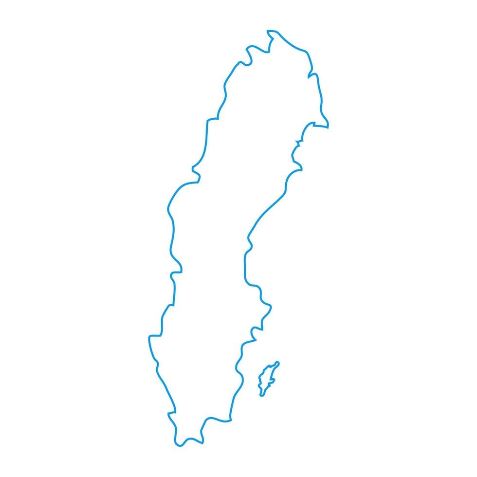 Carte de la Suède sur fond blanc vecteur