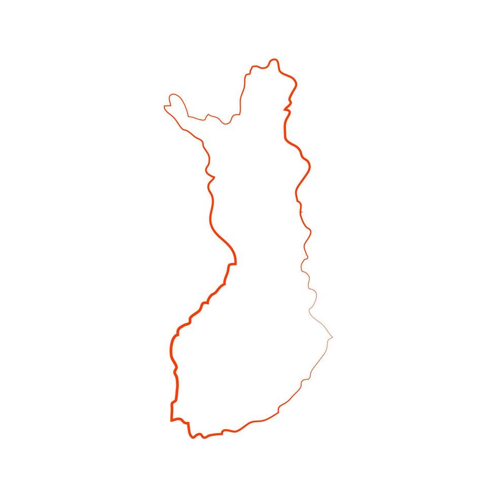 Carte de la Finlande sur fond blanc vecteur