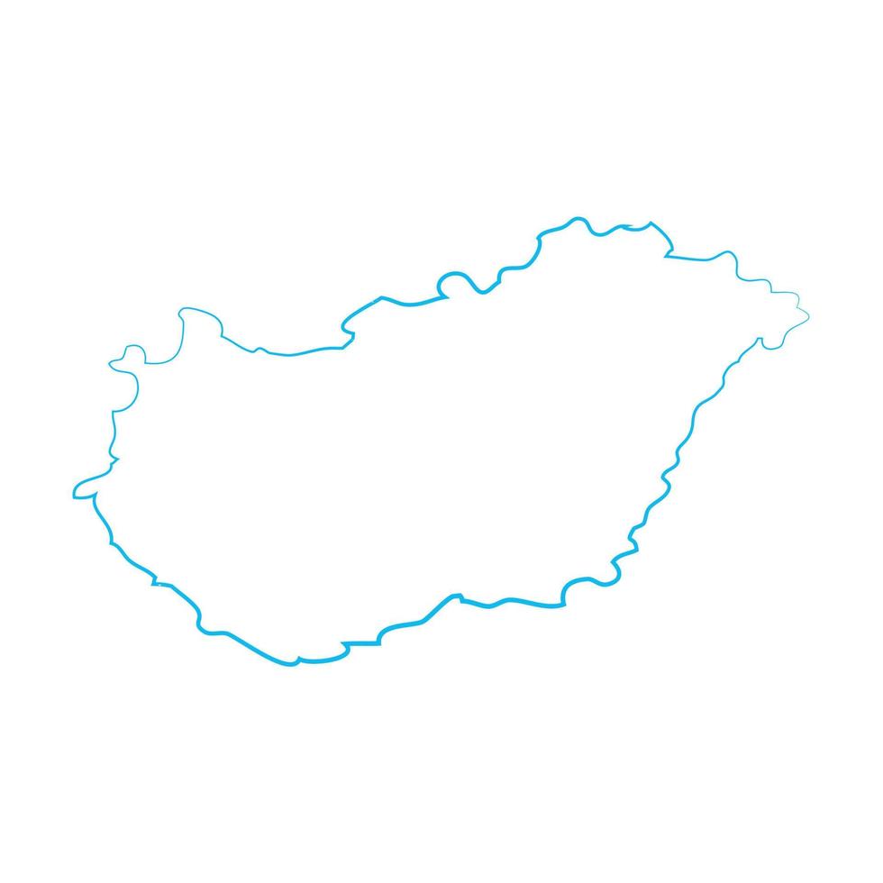 Carte de la Hongrie sur fond blanc vecteur