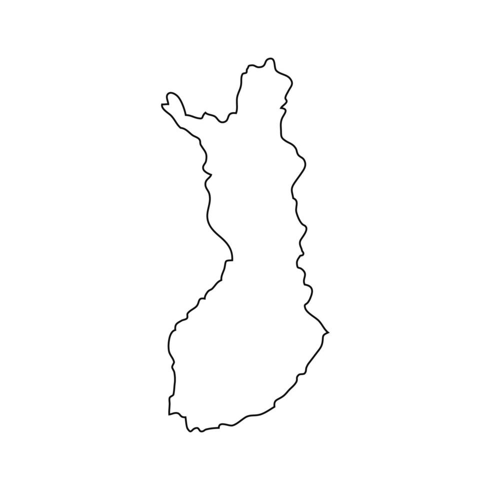 Carte de la Finlande sur fond blanc vecteur